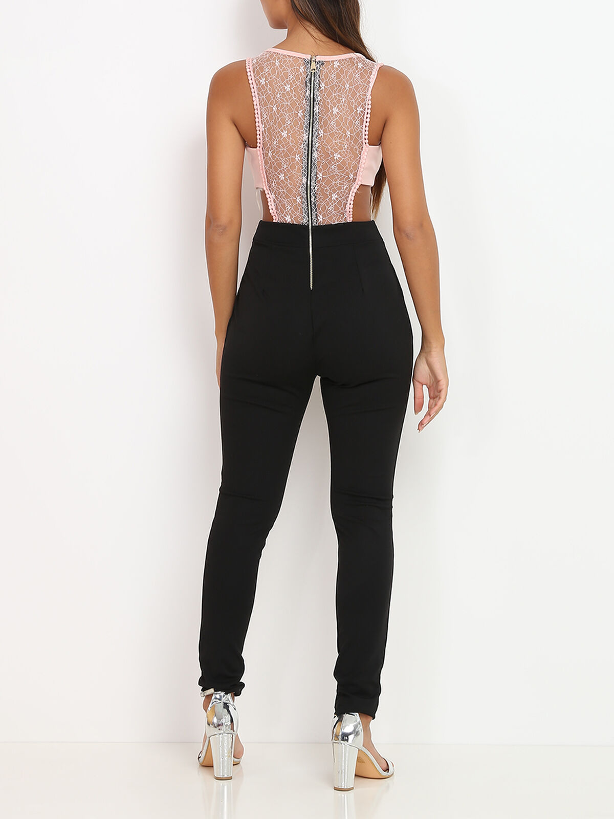 Combinaison effet bandeau- Rose