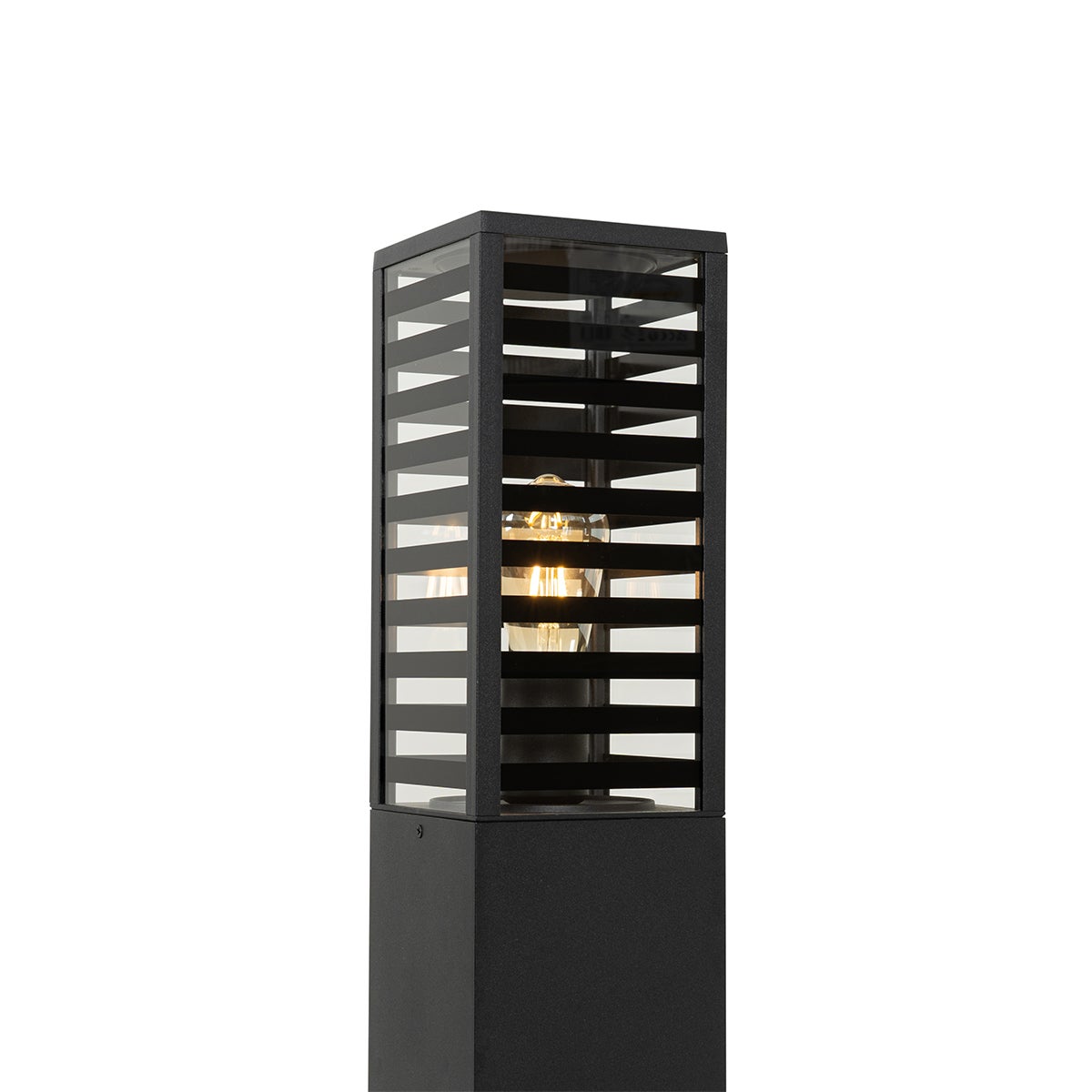Moderne staande buitenlamp, zwart met rookeffect, 80 cm, IP44 - Reims