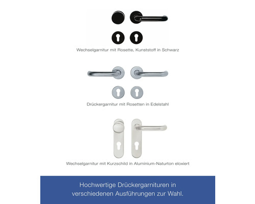 HÖRMANN ZK deurelement wit 875x2000 mm DIN links incl. kruk/krukbeslagset zwart