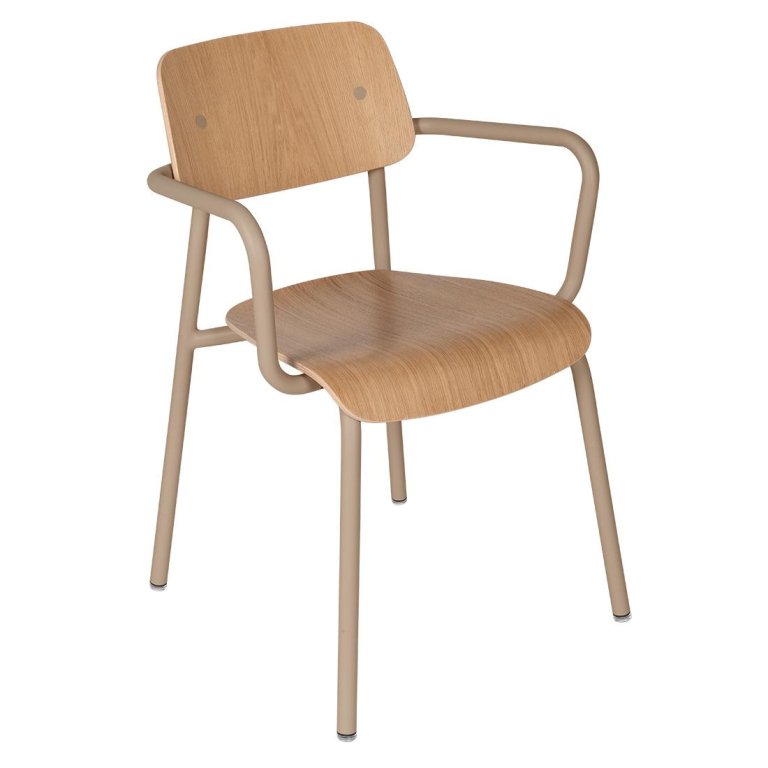 Fermob Studie eetkamerstoel met arm eiken Indoor Nutmeg