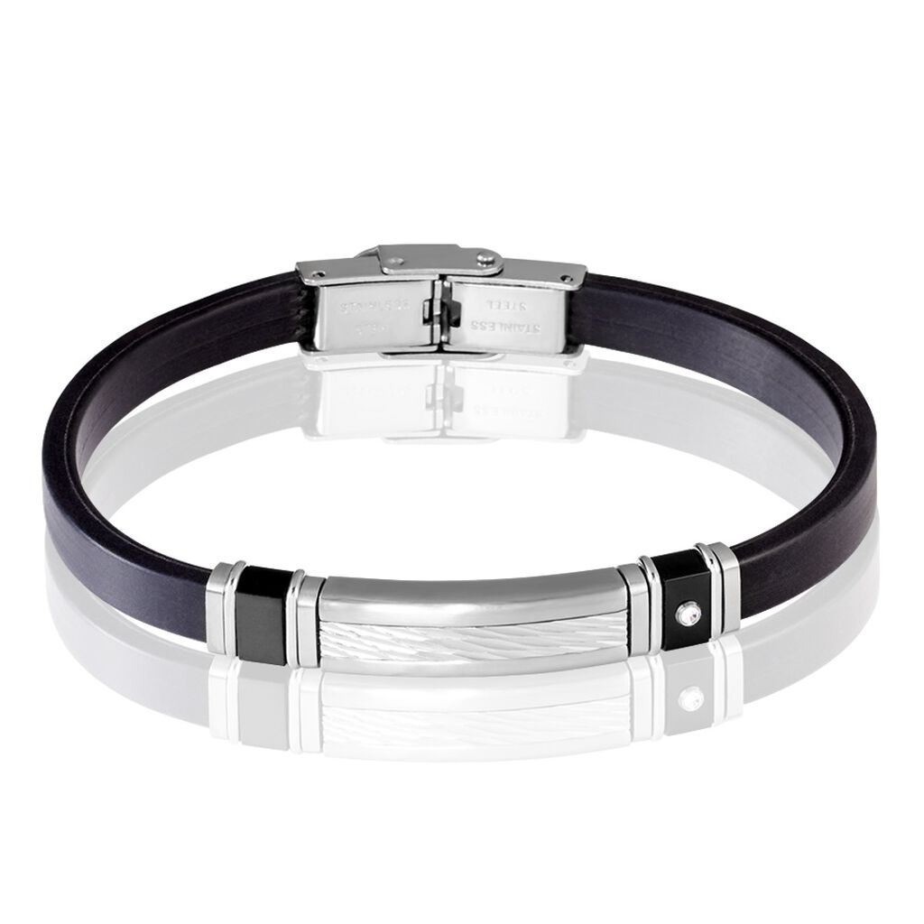 Bracelet Eric Acier Blanc Pierre De Synthese