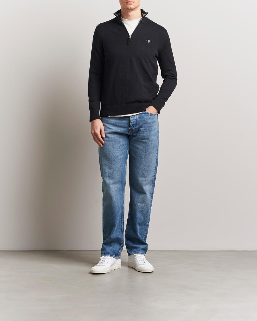 GANT Classic Cotton Half Zip Black
