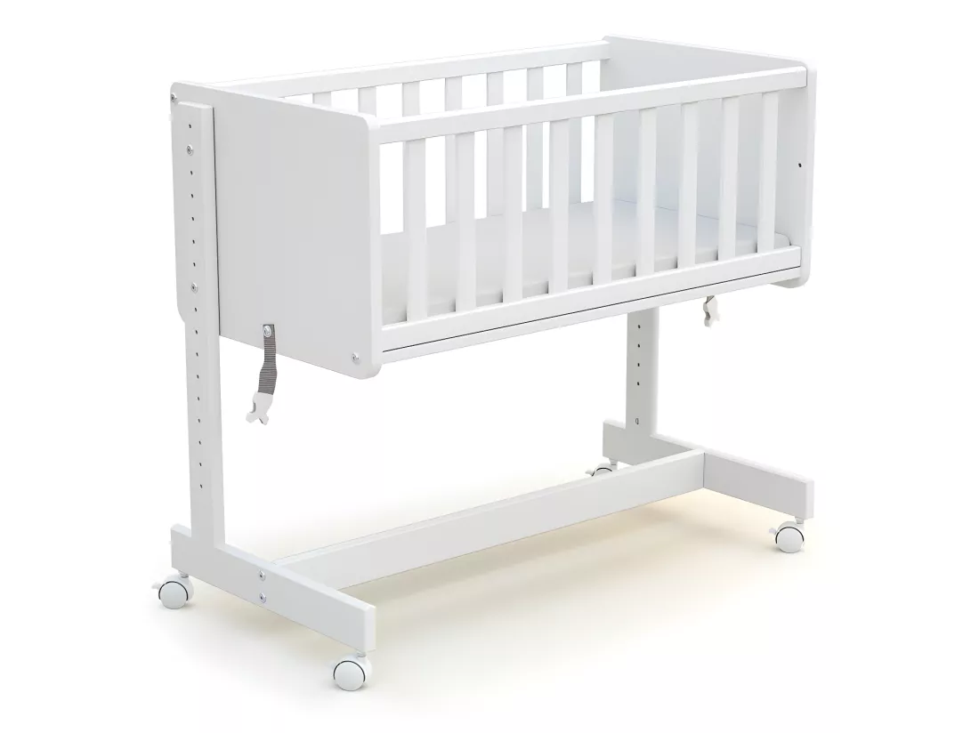 Berceau cododo évolutif en bois CONFORT Blanc 40 x 80 cm
