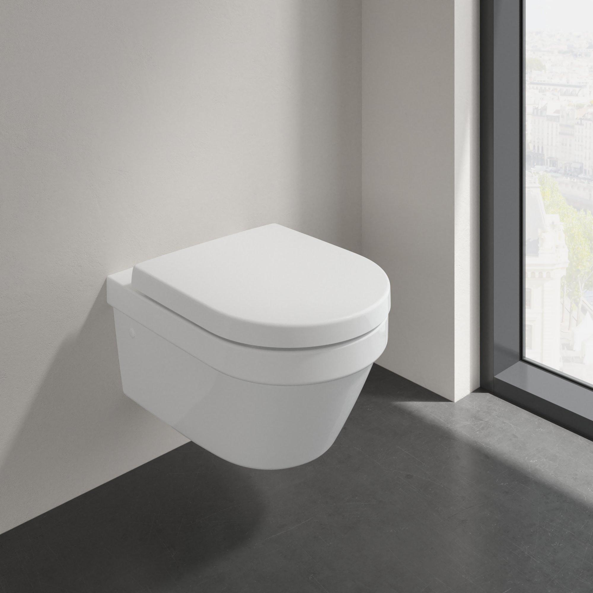 Villeroy & Boch Architectura randloos toilet ovaal met softclose zitting en verborgen bevestiging wit glans
