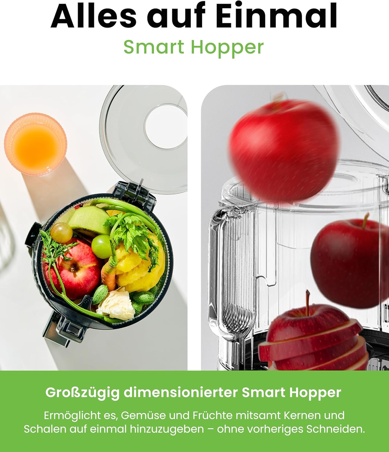 Hurom H70FT Neuer Slow Juicer | Elektrische Kaltpresse | Entsafter für Gemüse & Obst | 1.8L Kapazität | Automatische Entsaftungsfunktion | BPA-frei | 15 Jahre Garantie | 150W | Titangrau