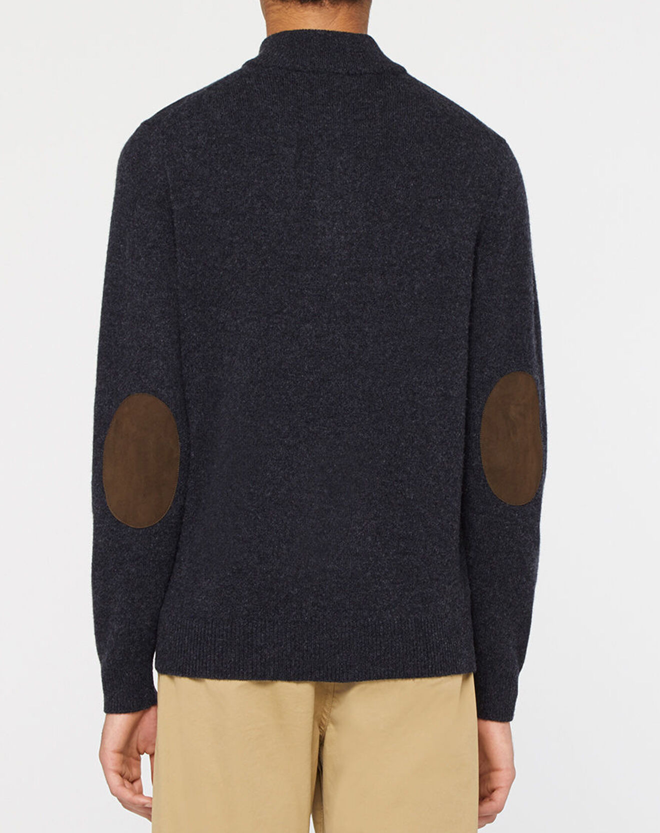 Hackett London Pull 100% Laine d'agneau zippé gris foncé