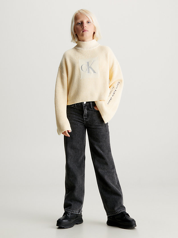 Suéter oversized com logo em camadas