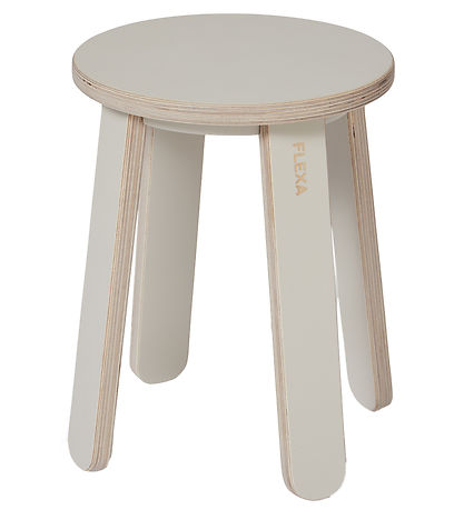 Flexa Hocker für Zeichentisch - Play - 31x32 cm - Warm Grey/Birc