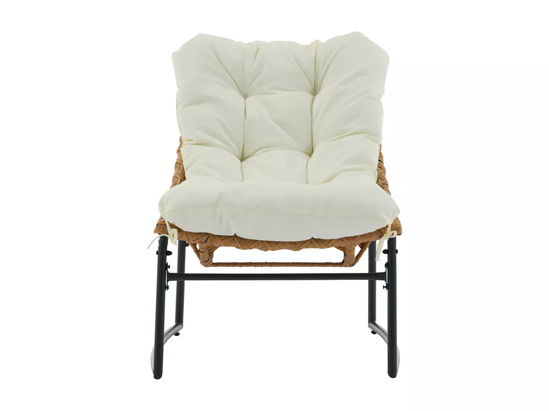 Salon de jardin en résine tressée : 1 canapé 2 places, 2 fauteuils et une table basse - Naturel clair - JONAH de MYLIA