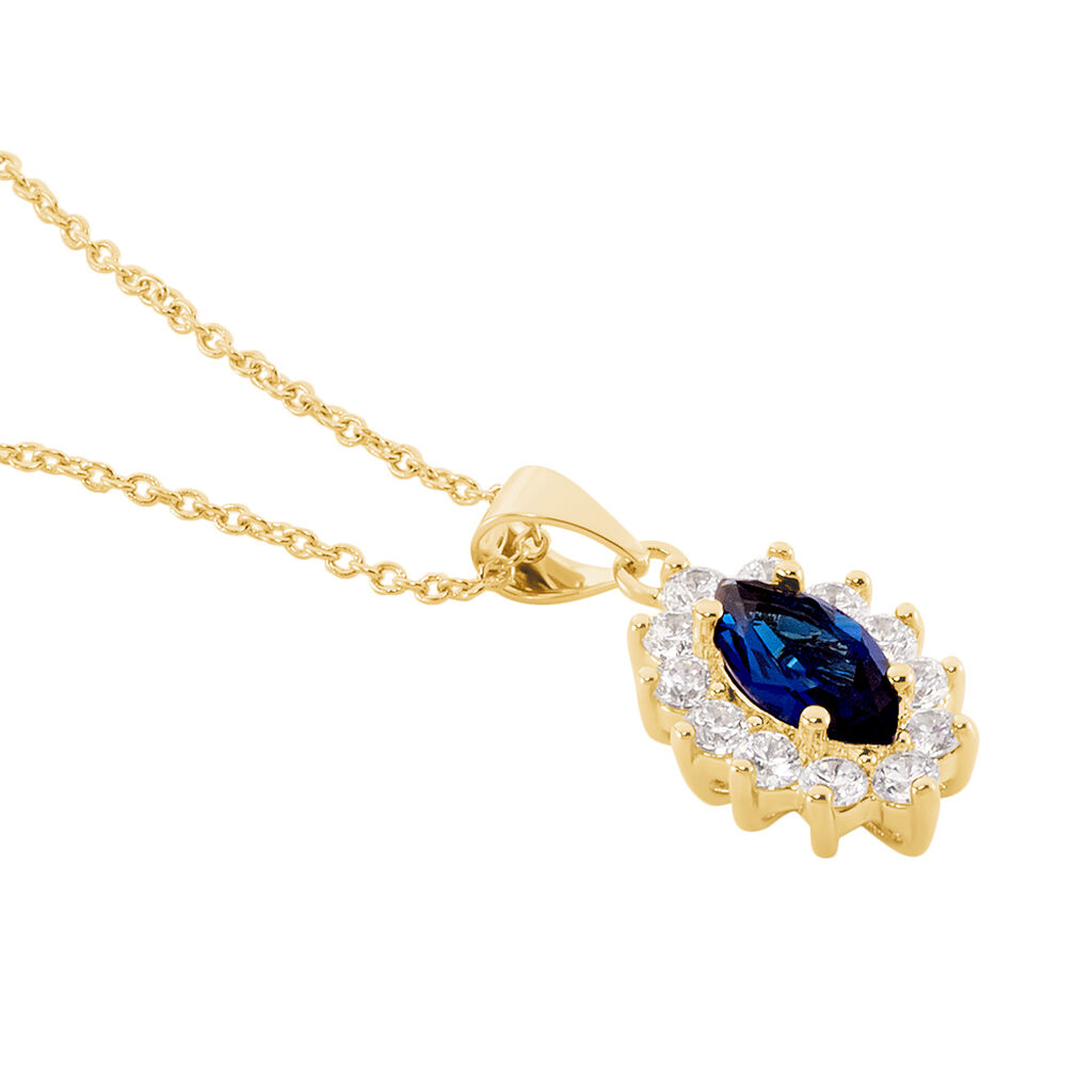 Collier Lisea Plaqué Or Jaune Verre Et Oxyde De Zirconium