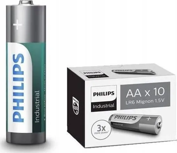 PHILIPS batteri industrial alkaline AA 10-pak - 2073832