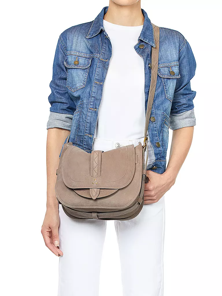 JEROME DREYFUSS Ledertasche - Hobo MARIO  hellgrau