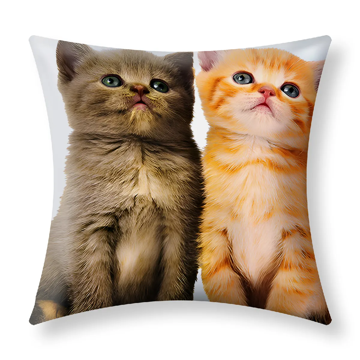 AVIZAR Housses de Coussin - Motif Deux Chatons
