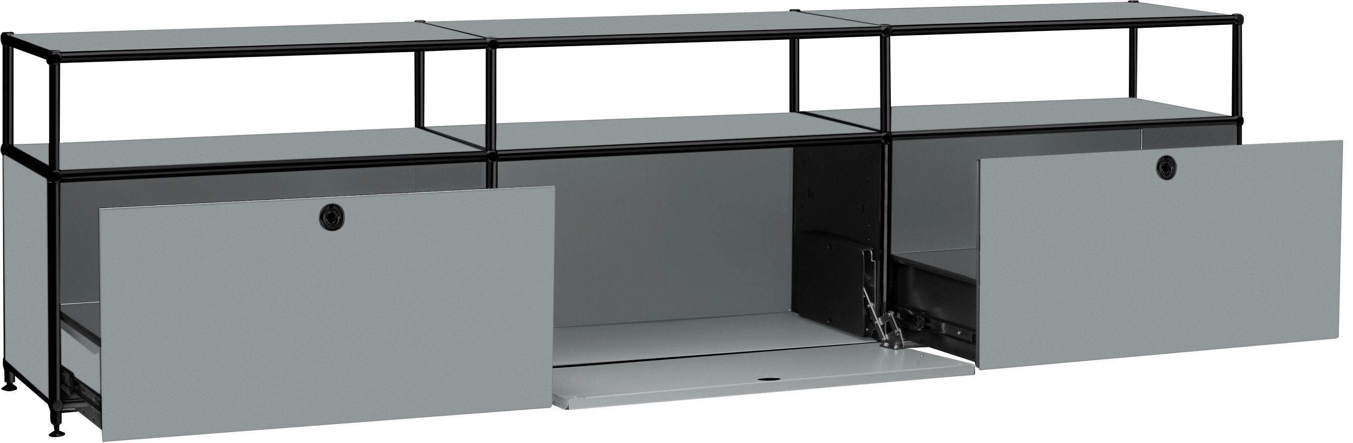 FLEXCUBE Lowboard - Grau / B: 228.0 cm x T: 40.0 cm x H: 62.0 cm