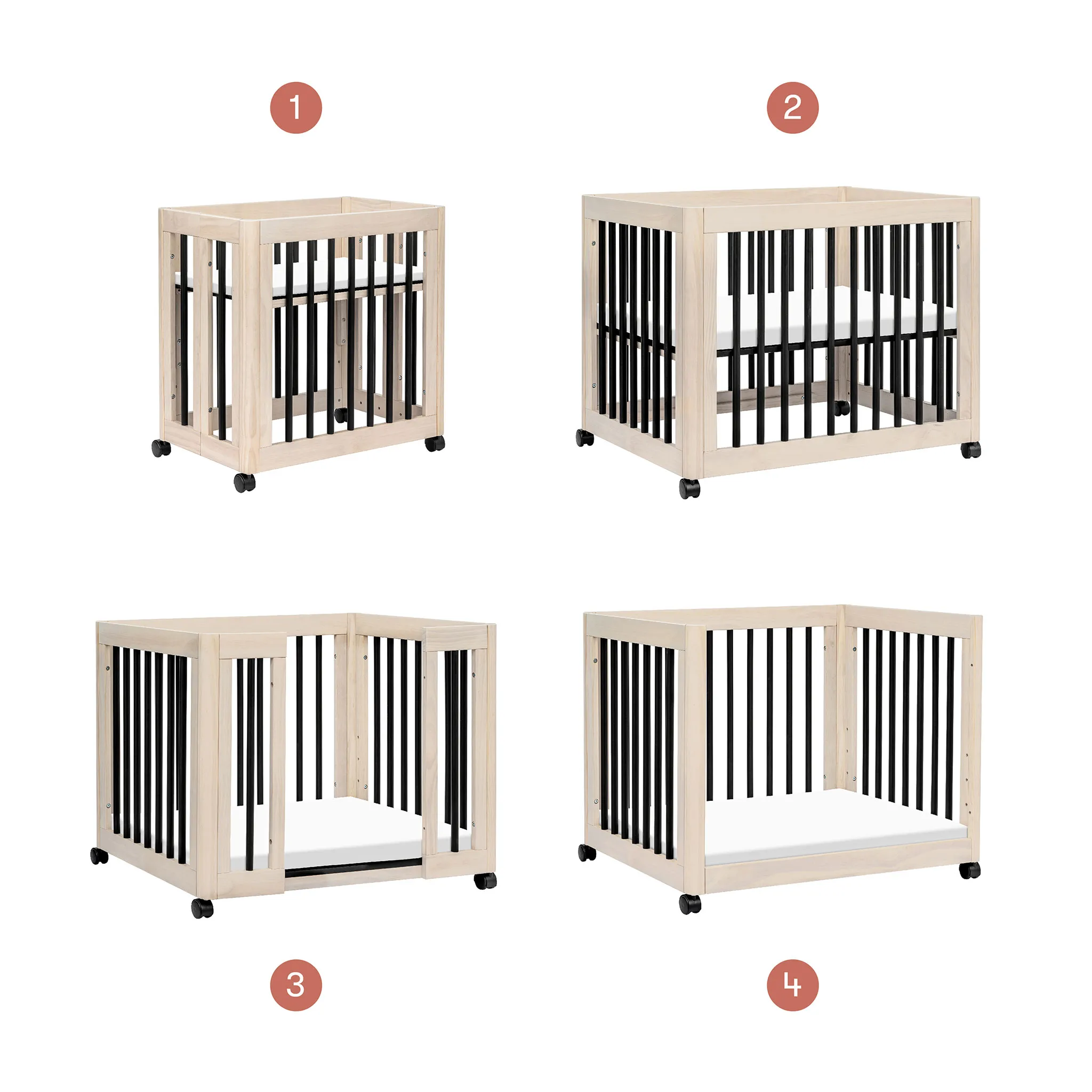 Babyletto Couchette Convertible 8 en 1 Yuzu - Naturel Lavé  Noir