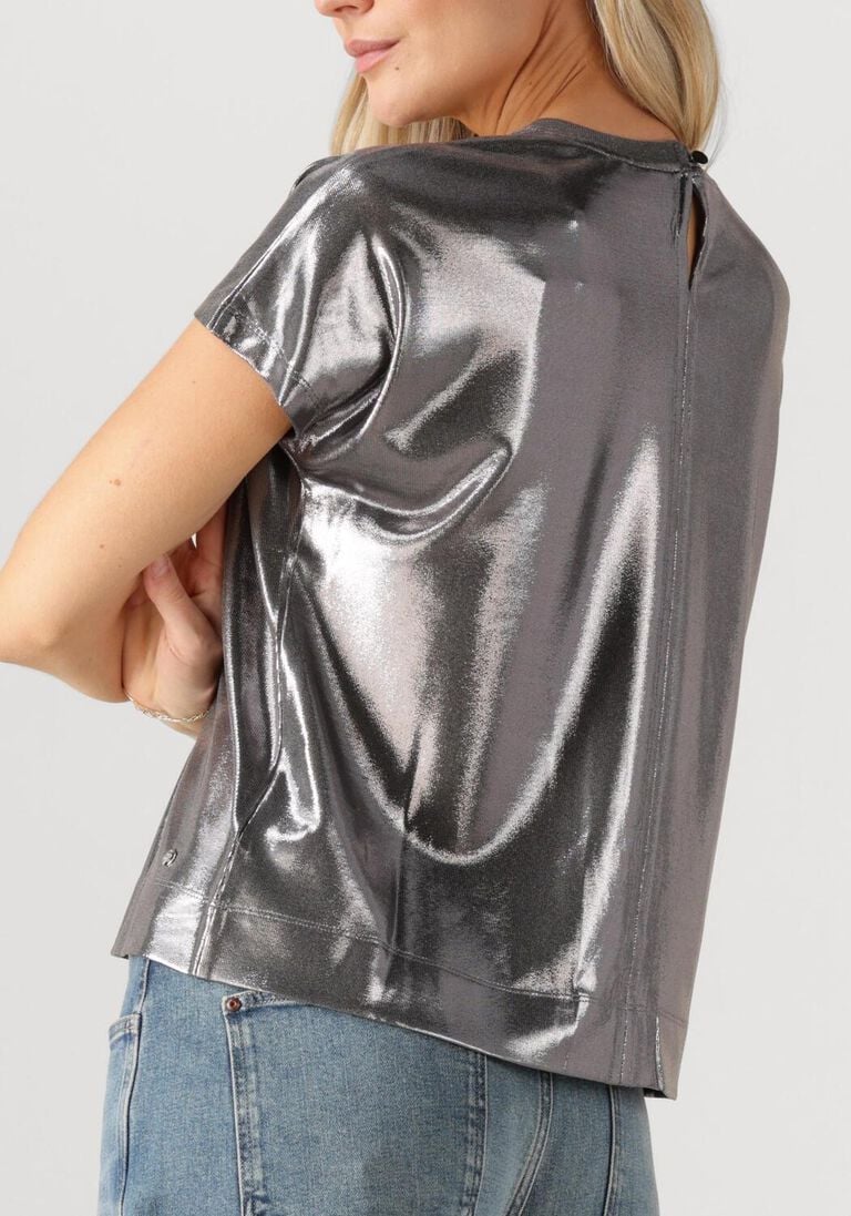 zilveren mos mosh top mmnivola o-neck metallic tee
