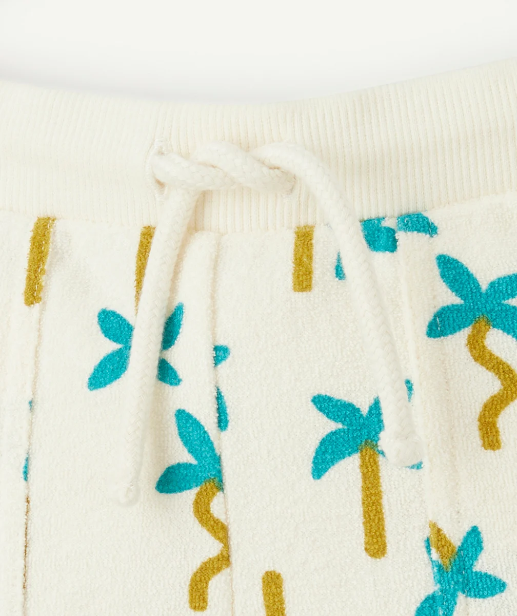 short bébé garçon en fibres recyclées imprimé avec palmiers