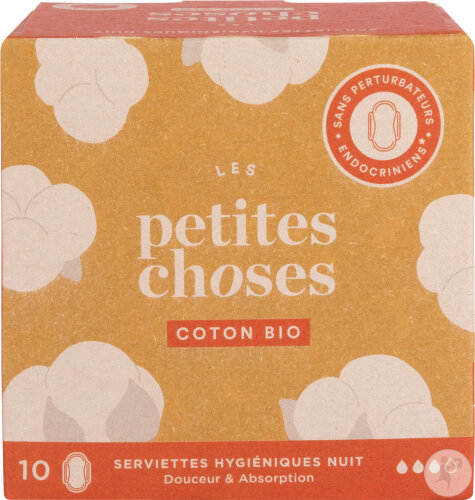 Les Petites Choses Serviettes Hygiéniques Nuit Coton Bio 10 Pièces