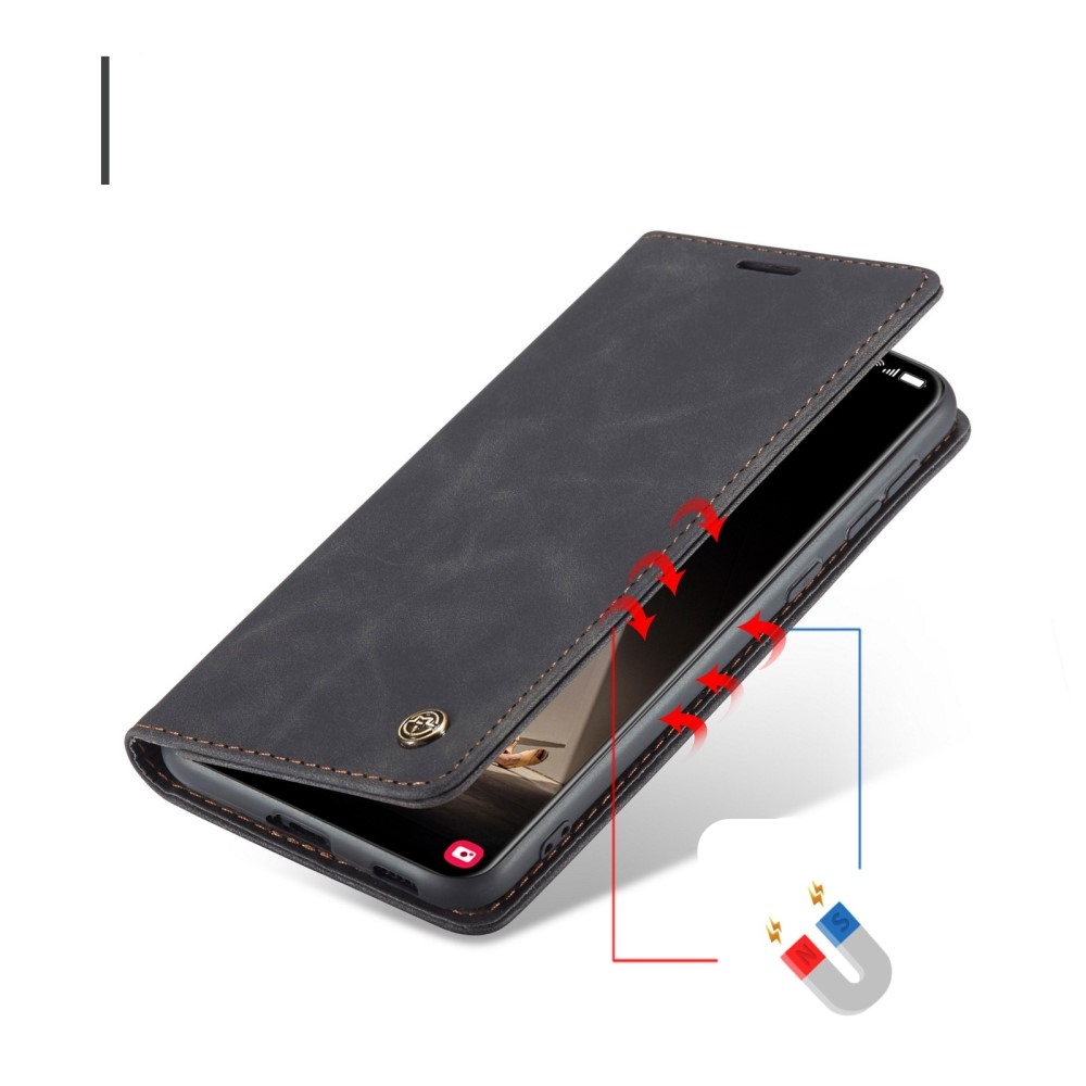 Samsung Galaxy S21 FE 5G Leder Tasche Flip Wallet Etui mit Kartenfächern - Schwarz