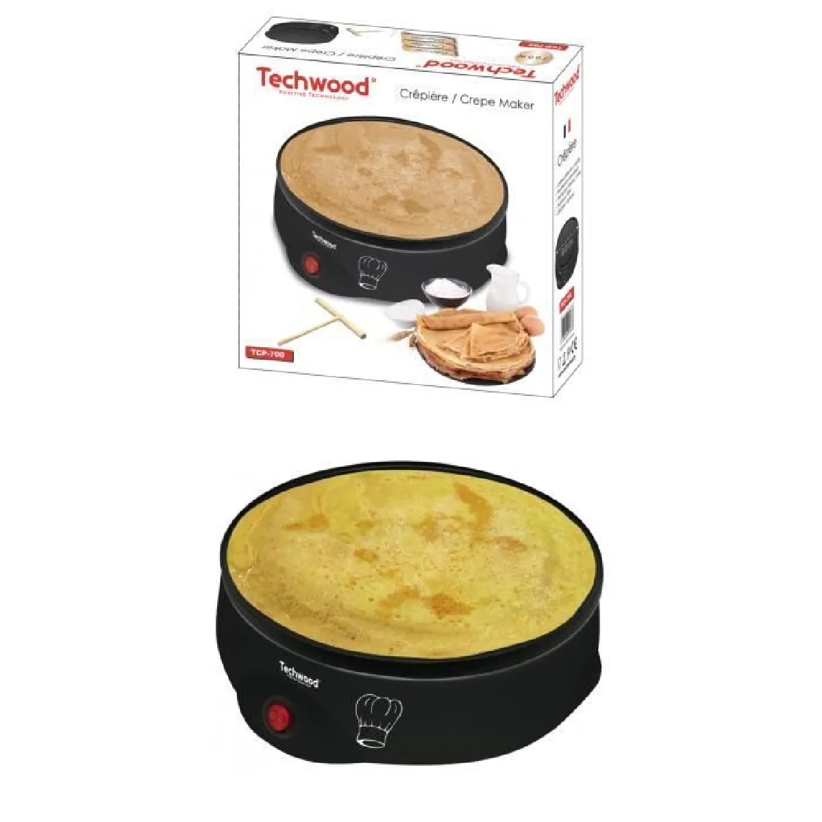 Techwood Crêpière Electrique 25cm 700W