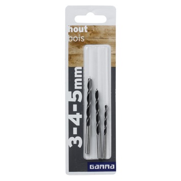 GAMMA houtboor set 3-delig (3, 4 en 5 mm)