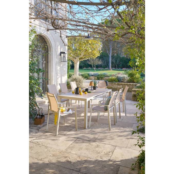 Table de jardin EVASION Effet bois Lin / Argile