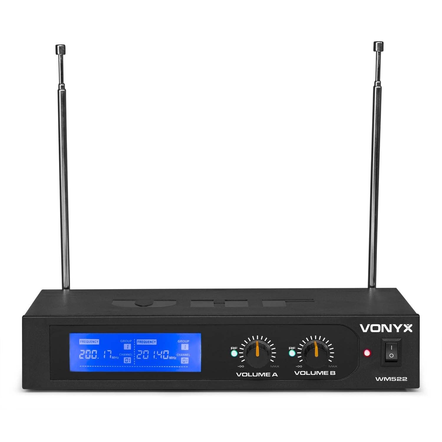 Vonyx WM522 draadloze microfoonset 200.175/201.400 MHz