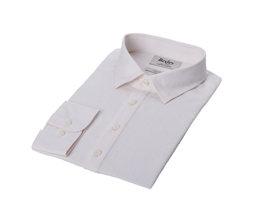 Chemise homme seersucker Blanc rosé - WILDEBERT