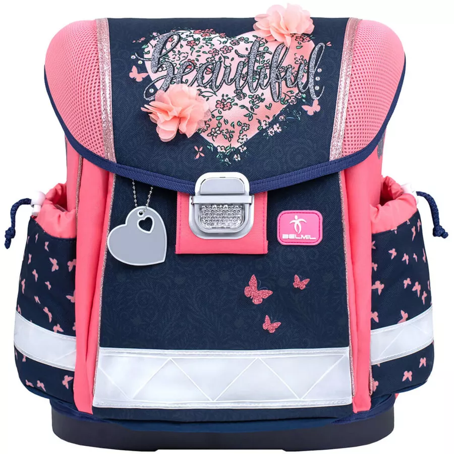 Belmil Schulranzen Classy Schulranzen Set 5-teilig mit Brustgurt Beautiful Flowers