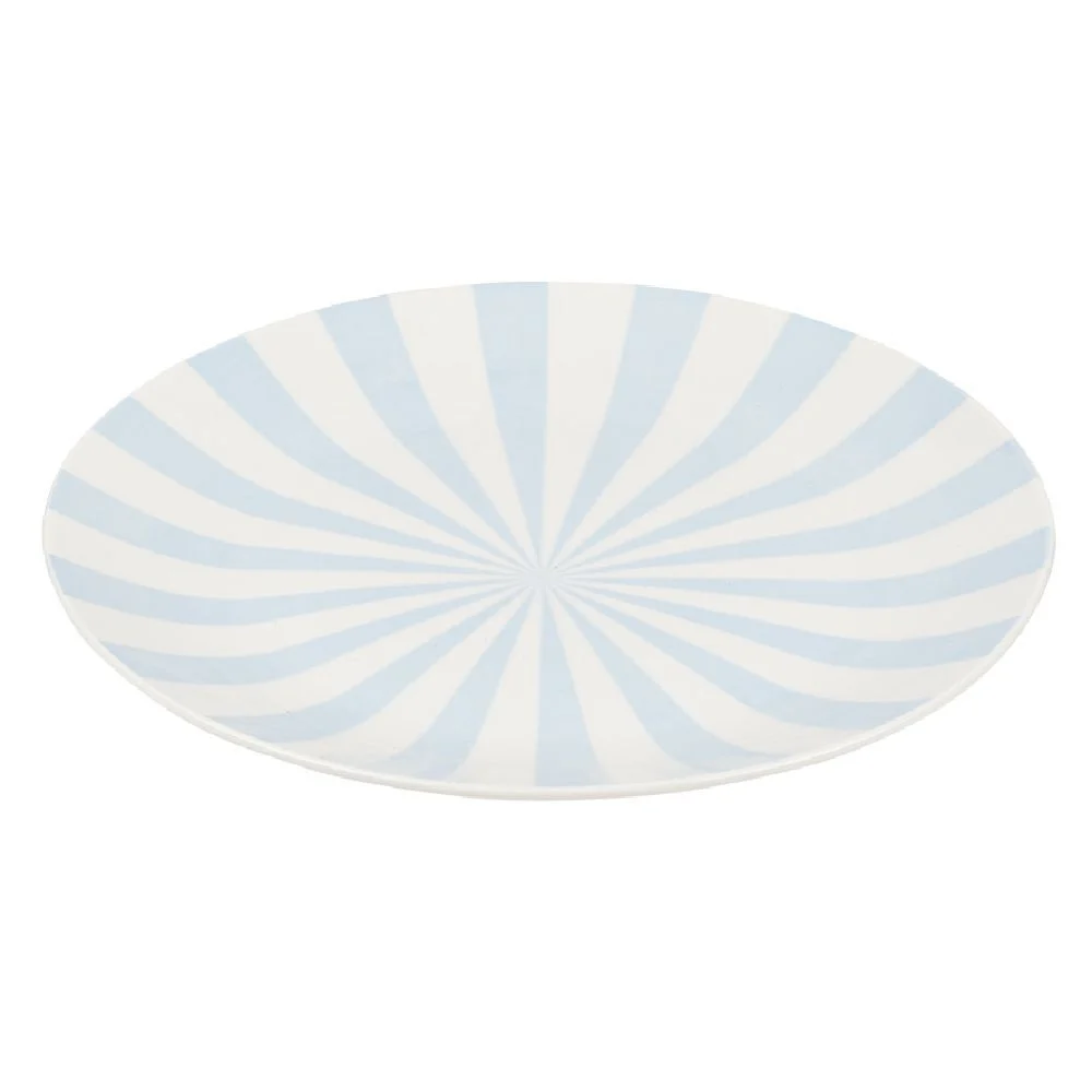 Assiette à dessert porcelaine rayure bicolore Ø16cm