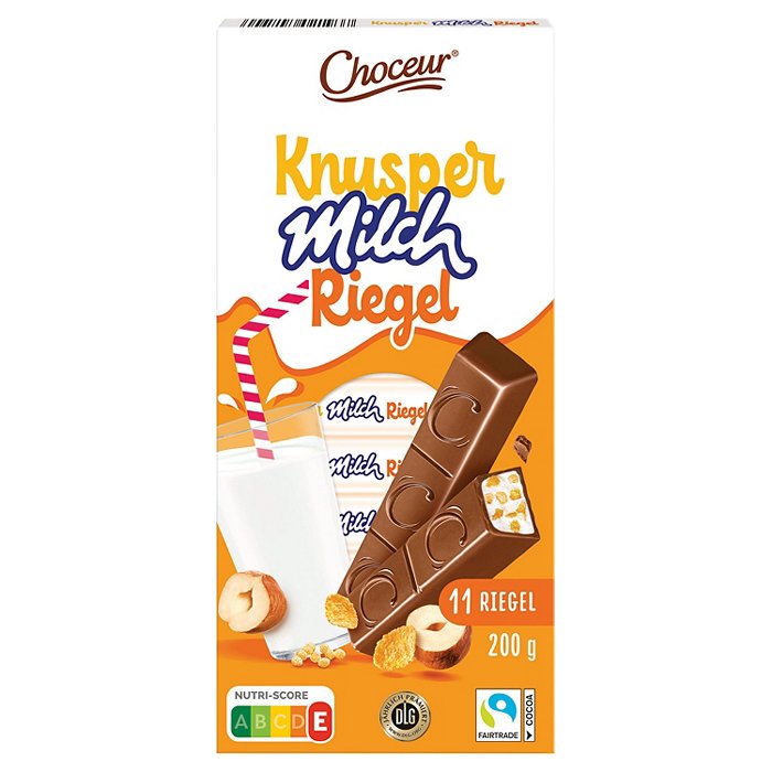CHOCEUR Milchriegel Sortiment 200 g, Milch Knusper