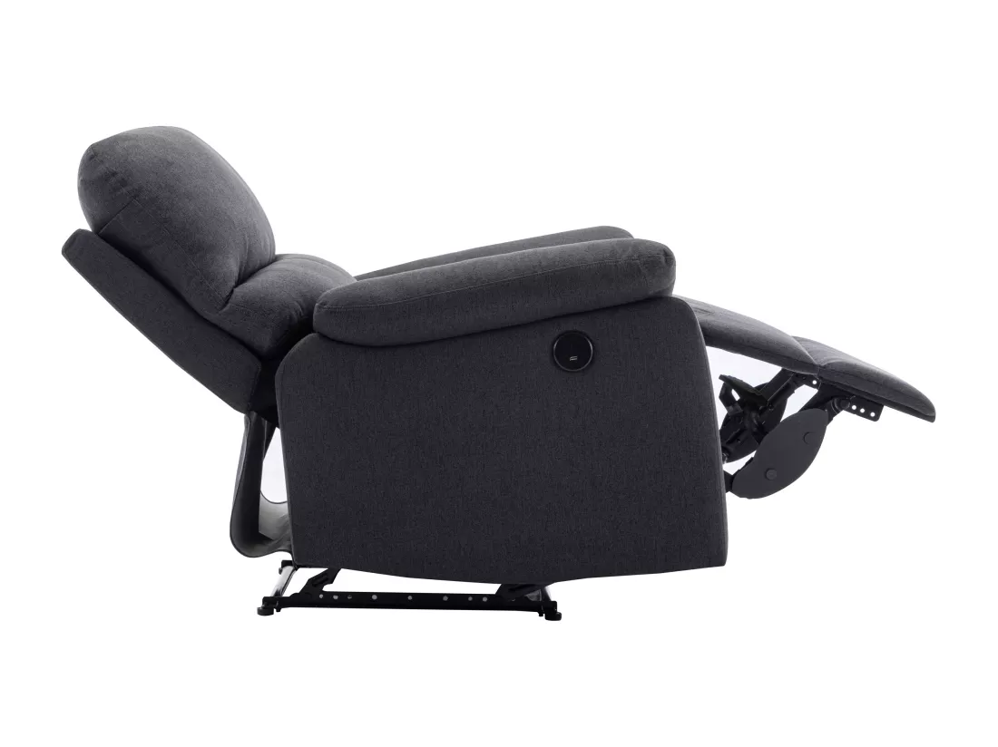 Fauteuil relax électrique en tissu gris anthracite LUNANO