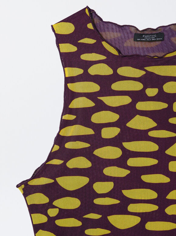 Top cropped estampado - Multicolorido