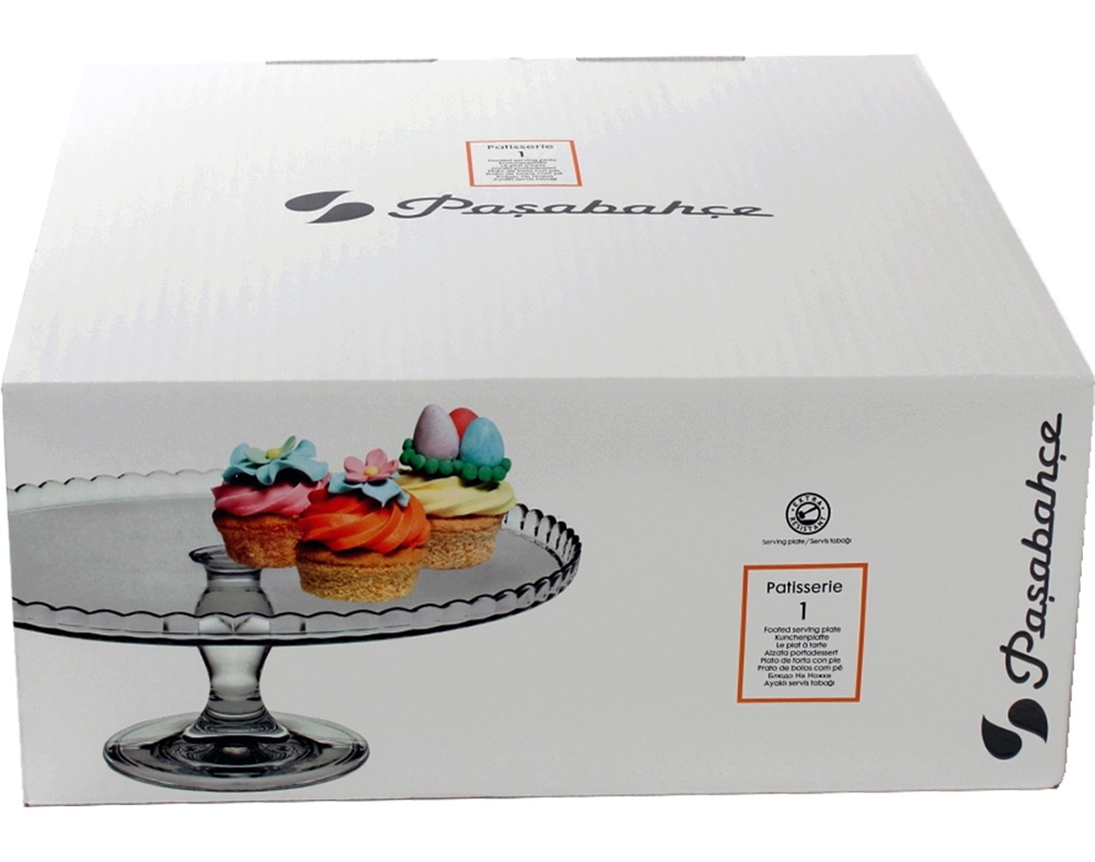 PRATO PARA BOLO COM PÉ PASABAHCE PATISSERIE 32CM