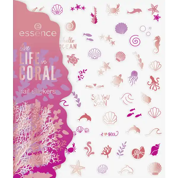 live LIFE in CORAL nail stickers 01 It's A Reef Of Happiness!
