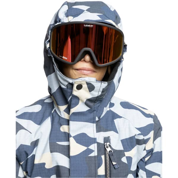 Veste de ski QUIKSILVER MISSION PRINTED BLOCK YTH JK PUZZLE CAMO ICE FLOW