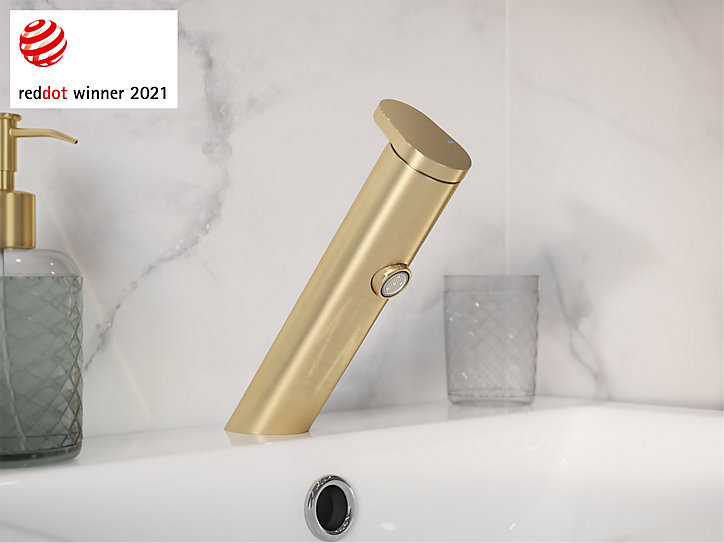 Mitigeur de lavabo doré brossé GoodHome Nyasa