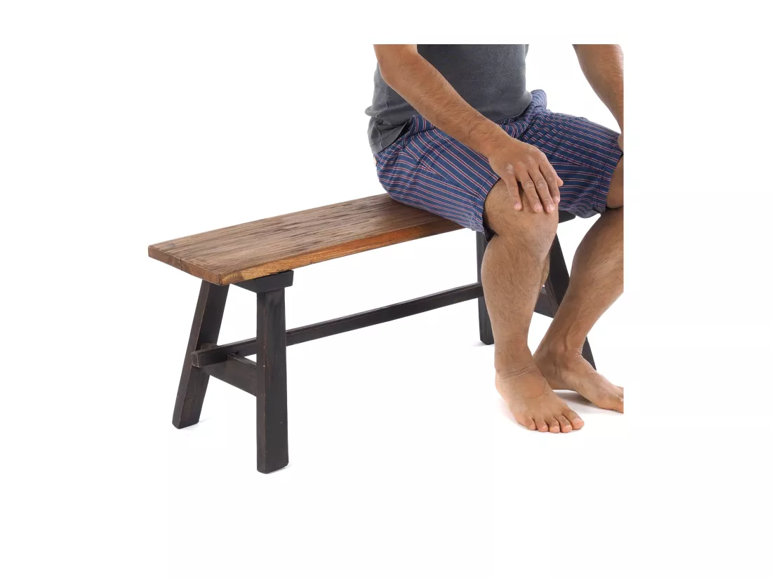 BANC ANZIO 90 Bois massif en acajou, pliable 04 schwarz-natur
