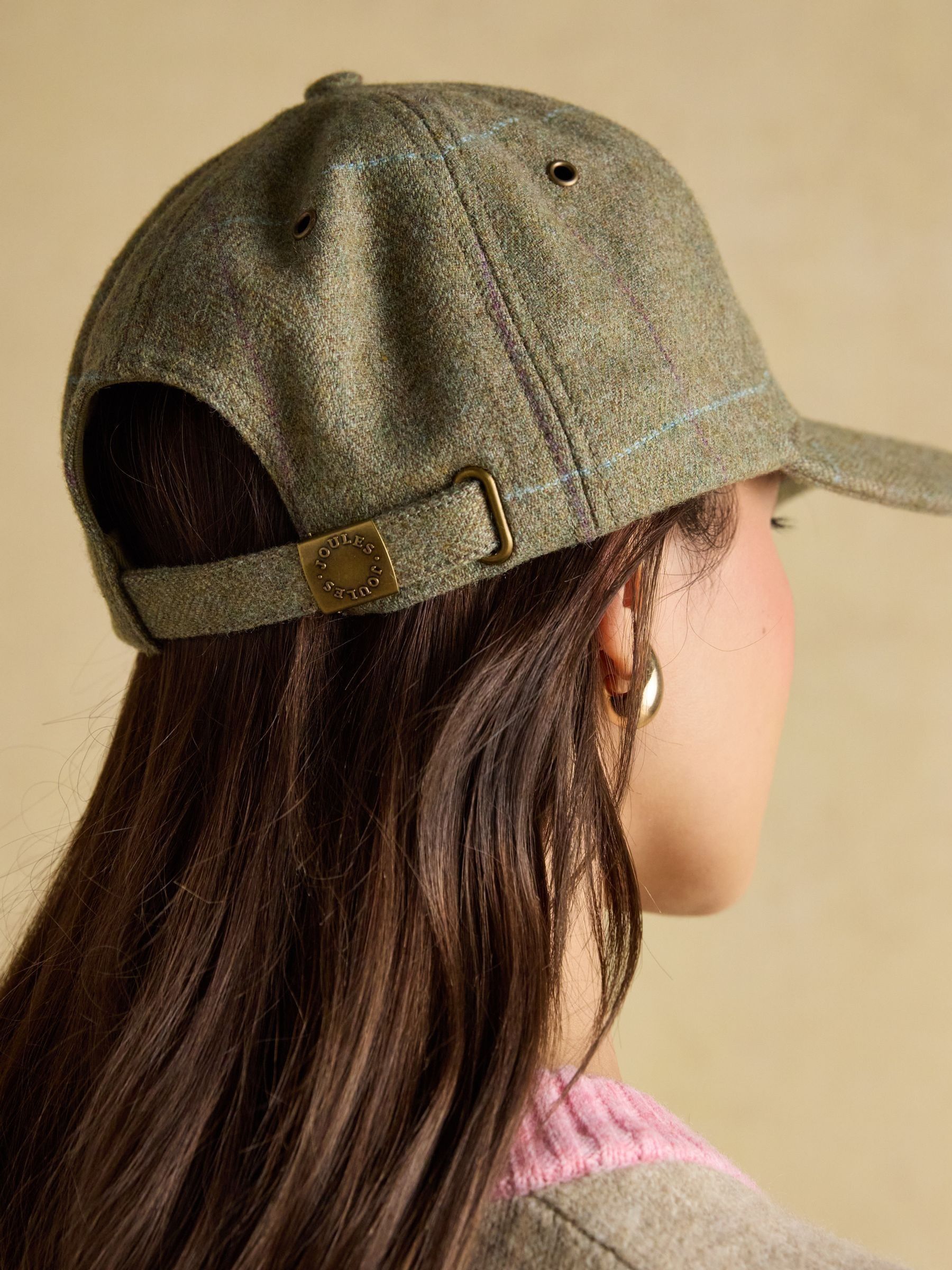 Groen - Joules Uniseks Perry Tweed Baseball Pet
