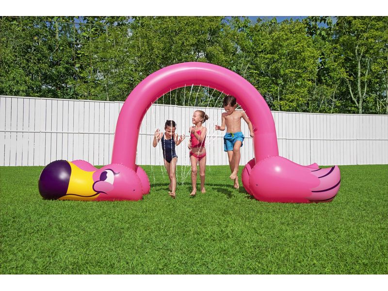 Bestway Jumbo Flamingo Sprinkler 340 x 110 x 193 cm Wassersprinklerbogen zum Hindurchlaufen