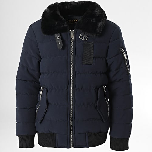 Doudoune Col Fourrure Enfant 271KD Bleu Marine