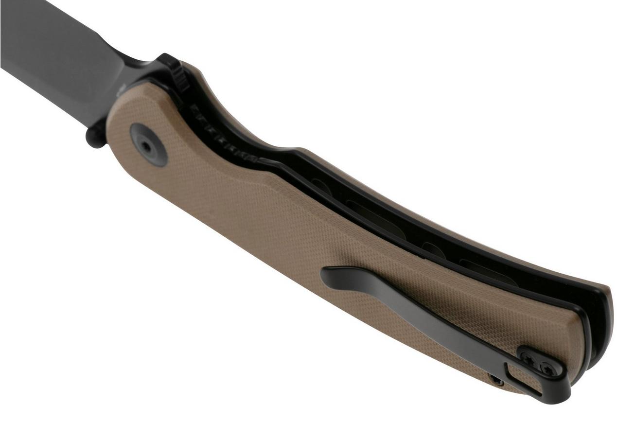 Sencut Borzam S23077-2 Black 9Cr18MoV, Tan G10 zakmes