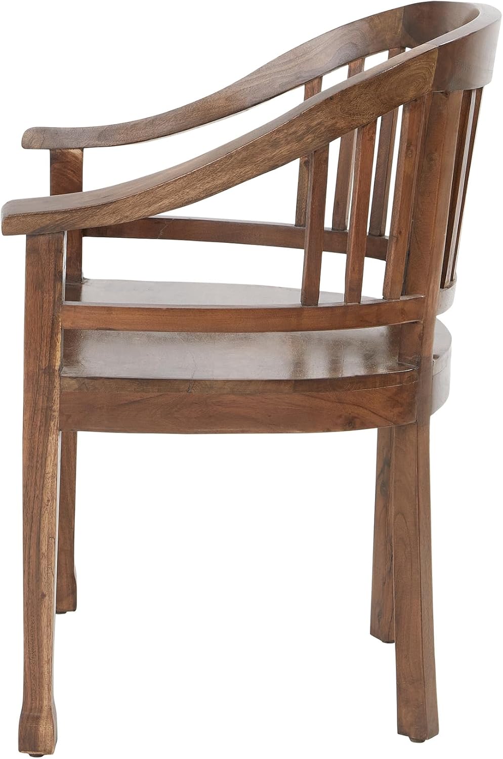 BUTLERS antiker Holzstuhl aus edlem Akazien- und Mangoholz | Stühle für Esszimmer | Armlehnstuhl für Wohnzimmer in Dunkelbraun