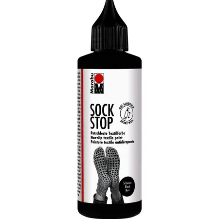 Marabu Sock Stop Rutschfeste, Textilfarbe schwarz, 90 ml