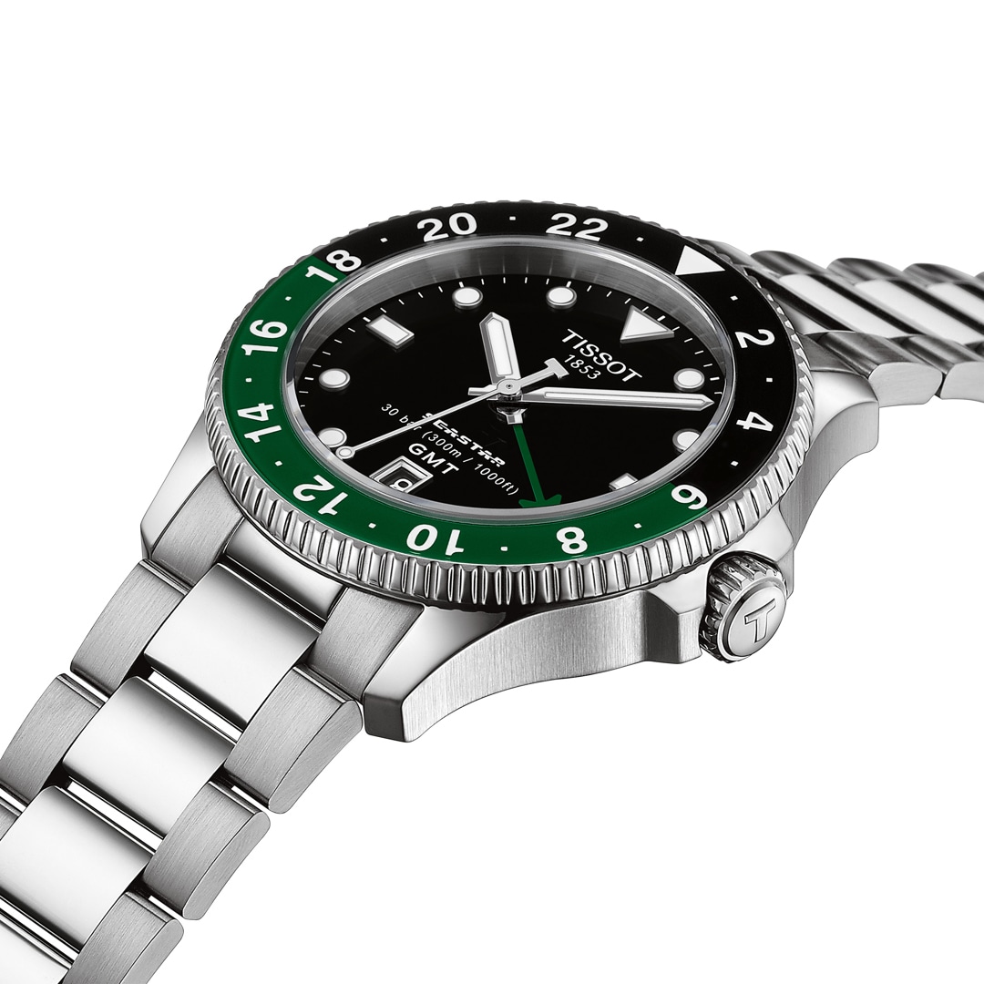 Tissot Seastar 1000 GMT 40mm Schwarz / Grün