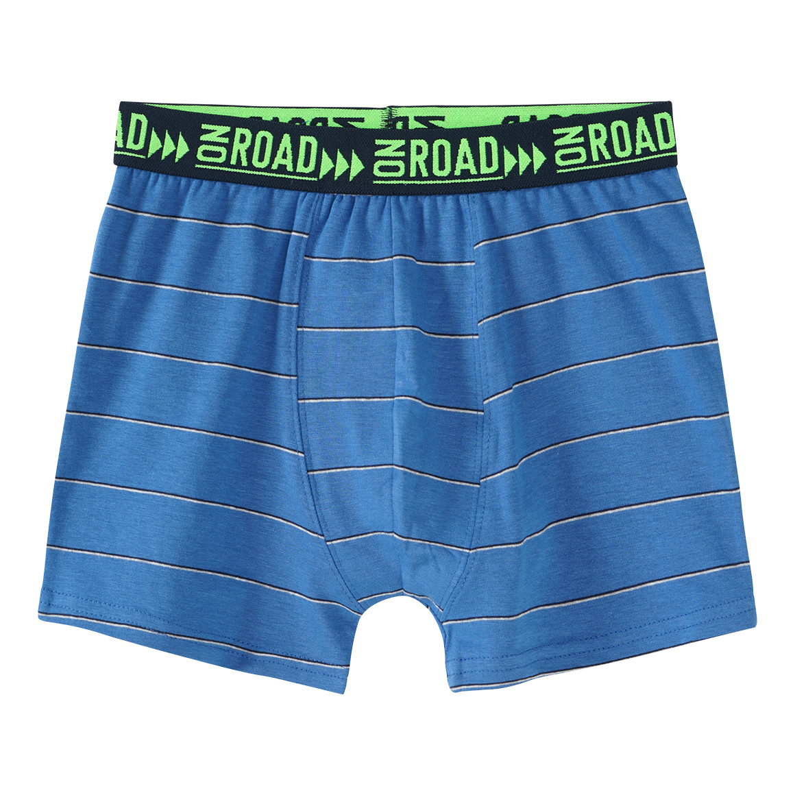 Yigga 3 Jungen Boxer mit Streifen-Muster blau / grau / dunkelblau
