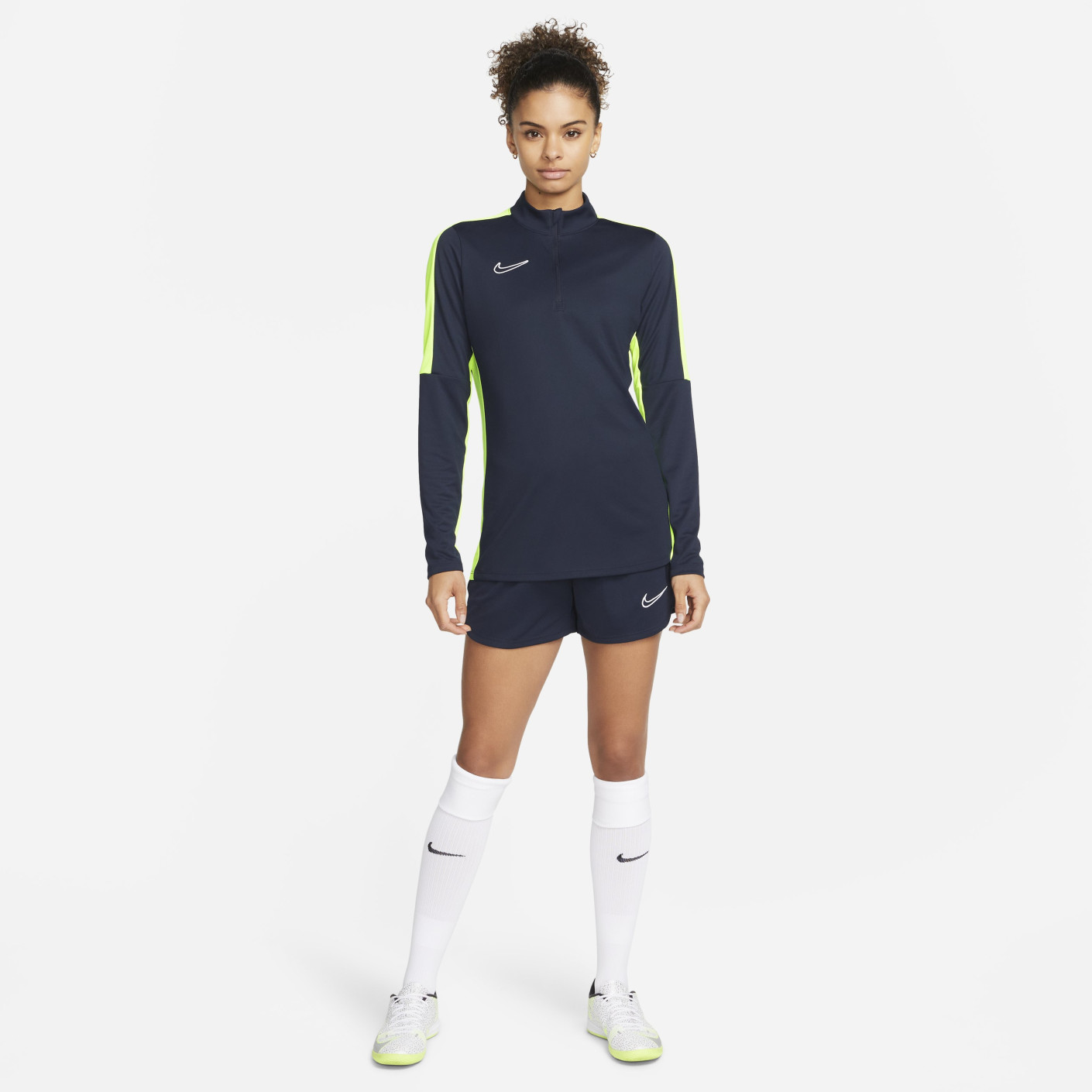 Nike Dri-FIT Academy 23 Trainingstrui 1/4-Zip Dames Donkerblauw Geel Wit