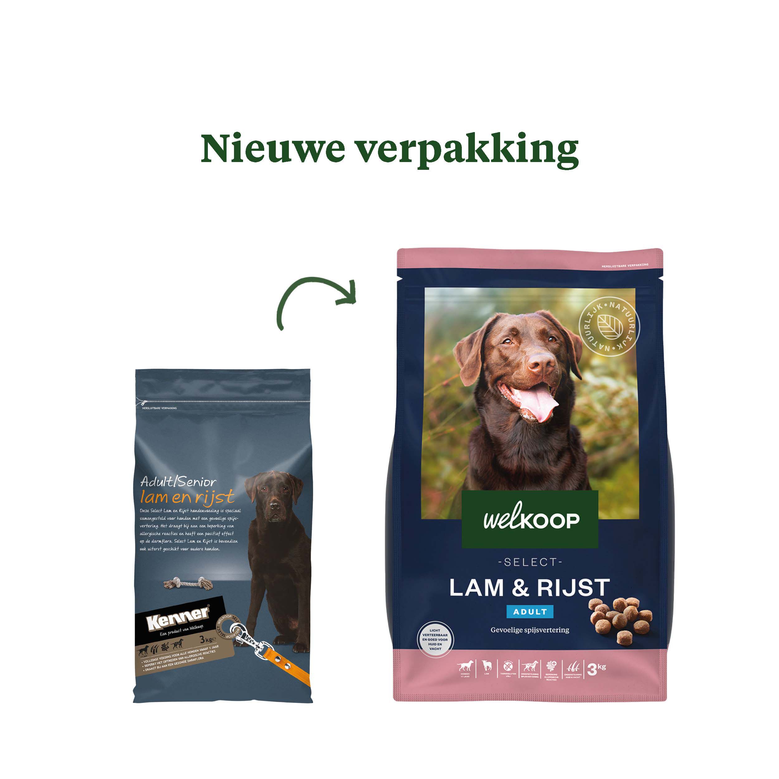 Welkoop Select Adult Krokante brokken - Hondenvoer - 3 Kilogram - Lam & rijst