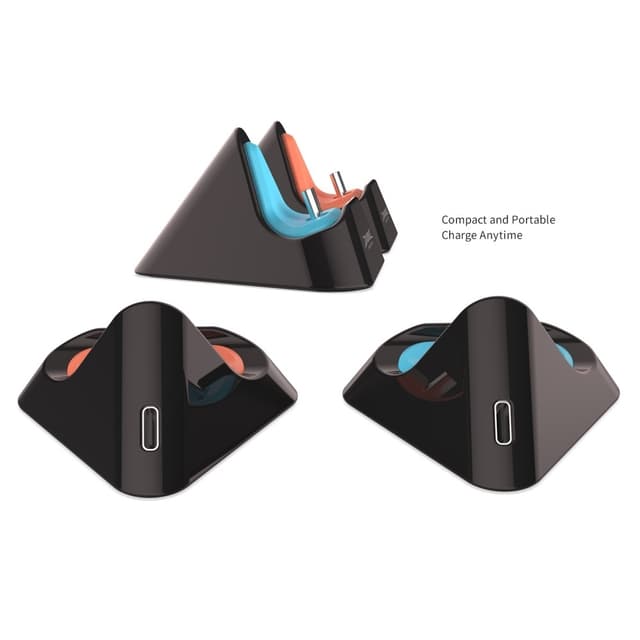 Opladningsdock, opladningsstander, kompatibel med Nintendo Switch 1 + 2 + OLED