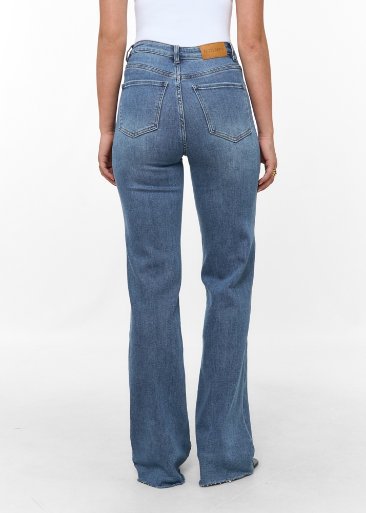 Straight leg stretch jeans navy blauw